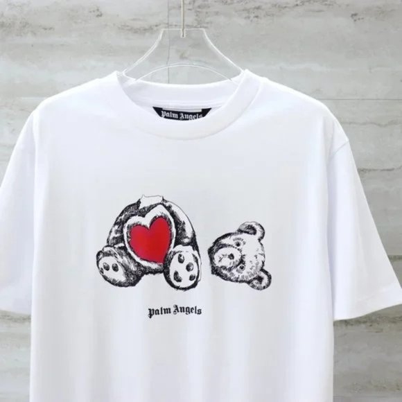 PALM ANGELS White Print Short Sleeve T-shirt - Picture 5 of 8